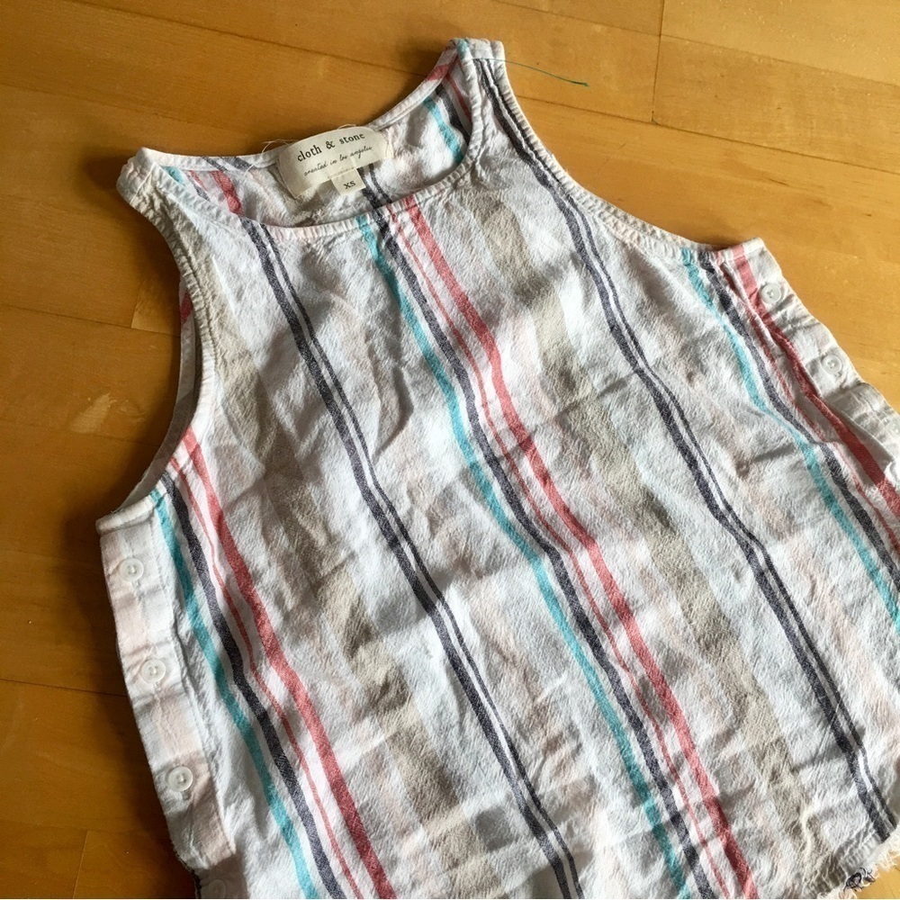 cloth & stone Striped Tank Top, Cream, Colorful, Pastel, Size XS